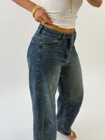 Wide leg jeans L8370 donkerblauw