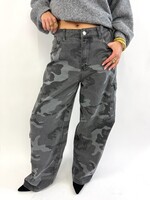 Wide leg jeans 7121 camo grijs