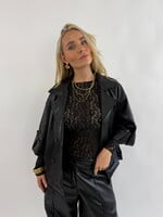 Leather look jack Chantal JS2346 zwart