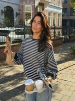 Sweatshirt open rug Sanne 12175 grijs
