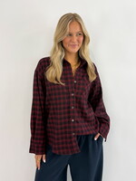 Oversized geruite blouse Mara TF86258 red