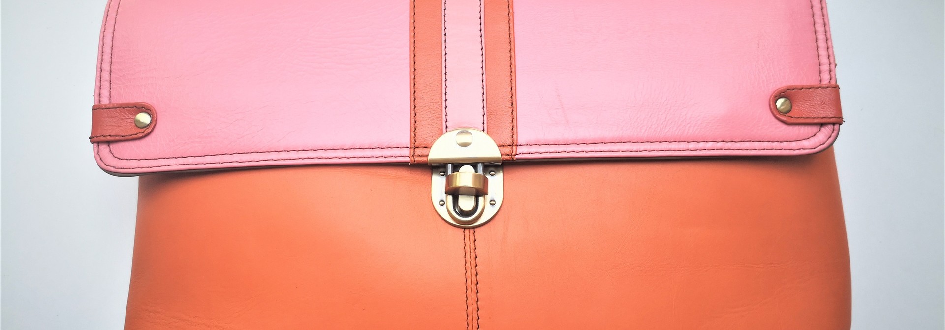 Gerecycleerde Handtas - Orleans Leather Bag Roos/Oranje