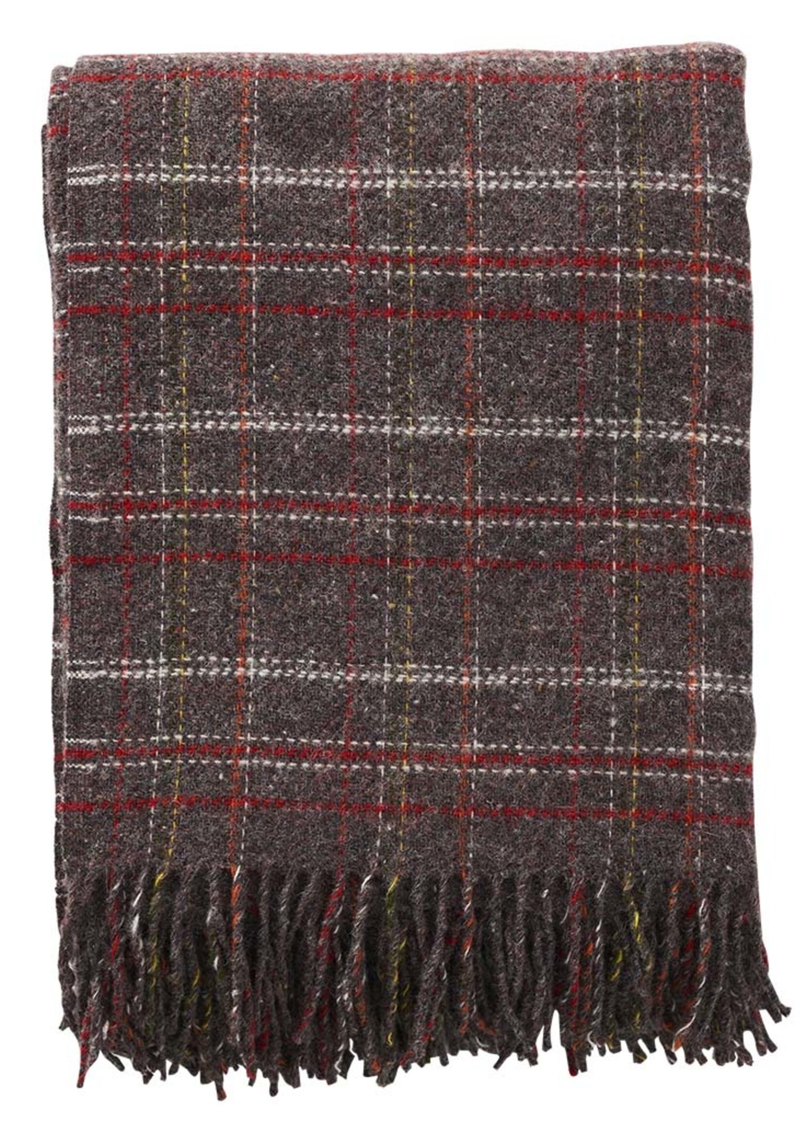 Klippan Wollen Plaid SQUARE BROWN/RED