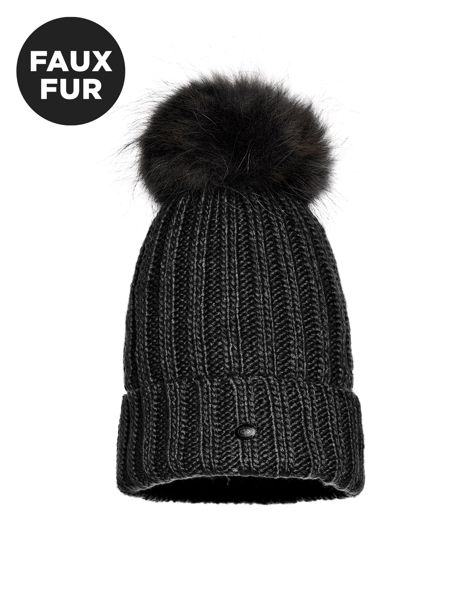 black beanie with fur