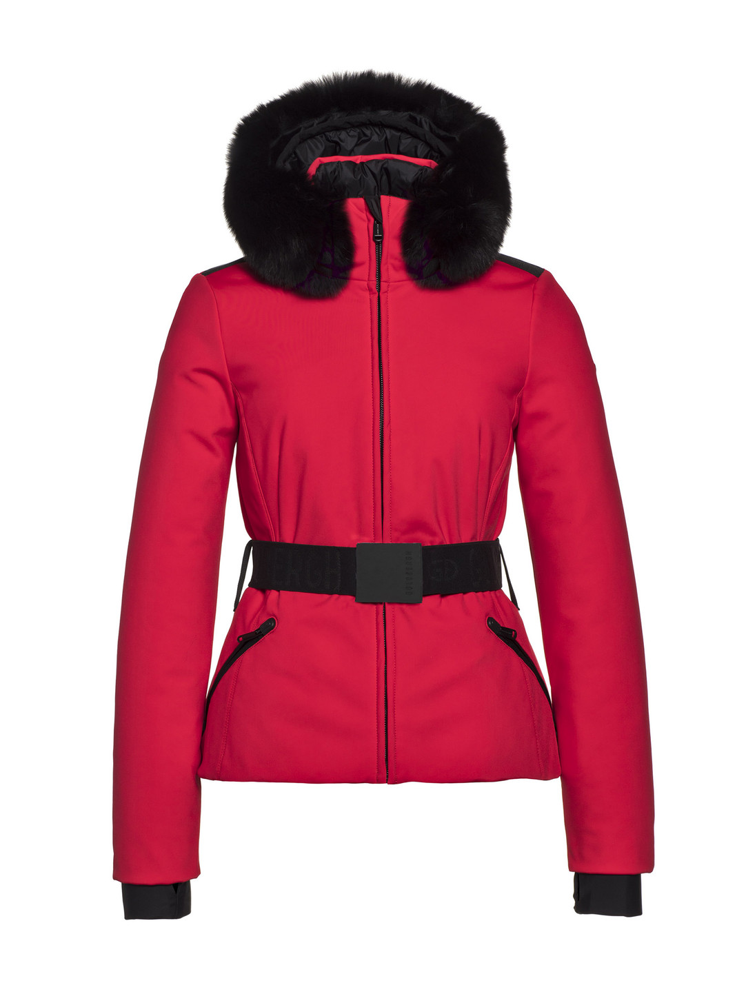 black fur ski jacket