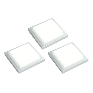 Santo Square Kit 1.5W SW Daylight White Cabinet - Silver Abs Plastic