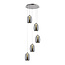 Brilliant Metropolis 5 Light Pendant LED 5W Smoke Glass Easy Dim