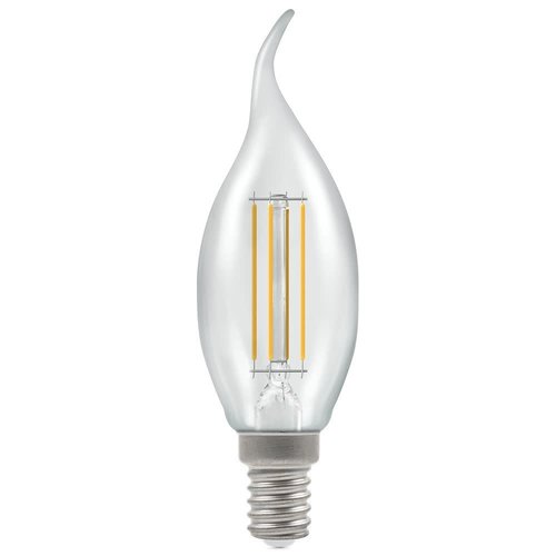 Crompton LED Bent Tip Candle Filament Dimmable Clear 5W 2700K SES-E14 Crompton LED Bent Tip Candle Filament Dimmable Clear 5W 2700K SES-E14