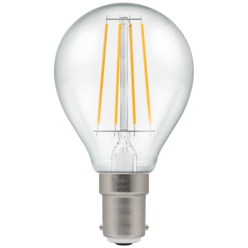 Crompton LED Round Filament Dimmable Clear 5W 2700K SBC-B15d Crompton LED Round Filament Dimmable Clear 5W 2700K SBC-B15d