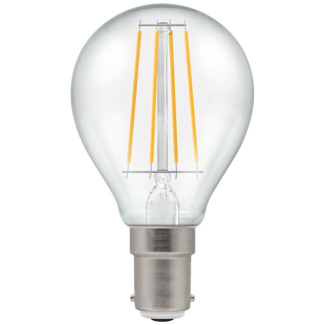 Crompton LED Round Filament Dimmable Clear 5W 2700K SBC-B15d