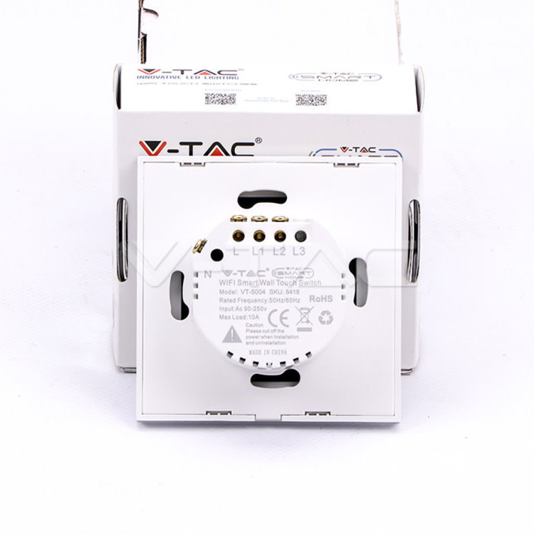 V-Tac V-Tac Smart 2 Gang Wifi Switch White