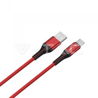 V-Tac V-Tac 1m. Type C USB Cable Red - Gold Series