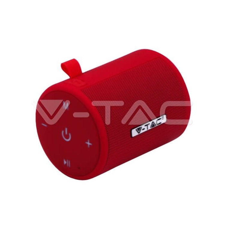 V-Tac V-Tac Portable Bluetooth Speaker Micro USB High End Cable 1500mah Battery Red