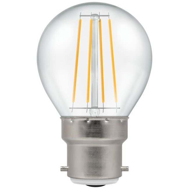 Crompton LED Round Filament Dimmable Clear 5W 2700K BC-B22d