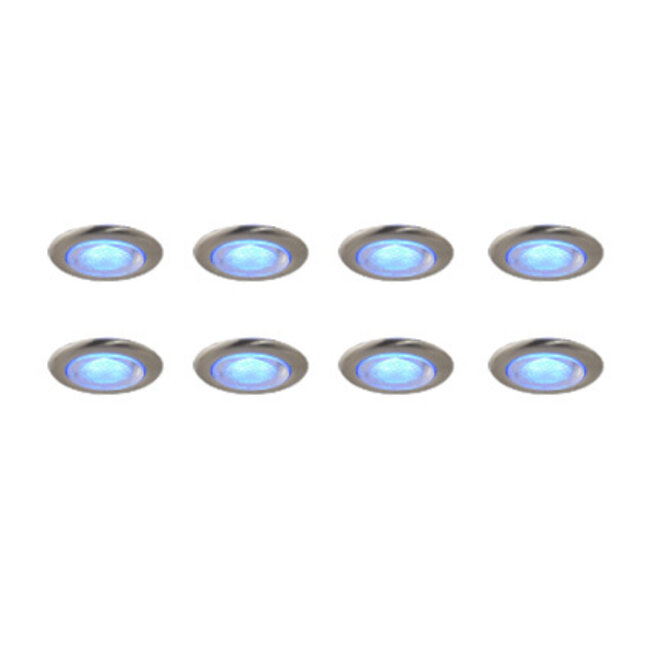 Deck 15mm Blue LED Round 8Pack