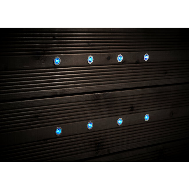 Deck 15mm Blue LED Round 8Pack