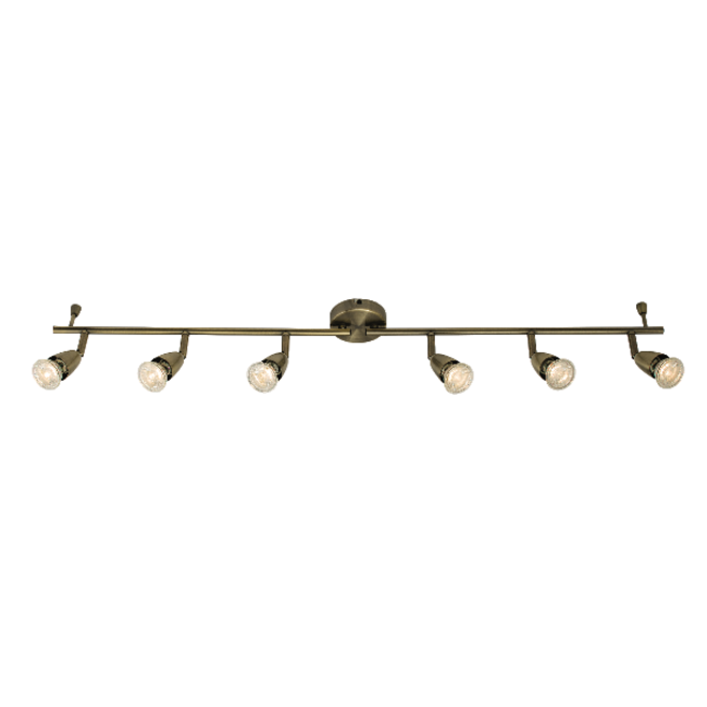 Amalfi 6LT Bar 50W Spot - Antique Brass
