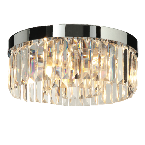 Crystal 5LT Flush IP44 18W - Chrome Plate Crystal 5LT Flush IP44 18W - Chrome Plate