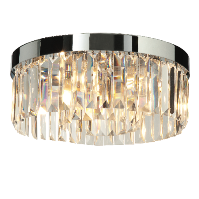 Crystal 5LT Flush IP44 18W - Chrome Plate