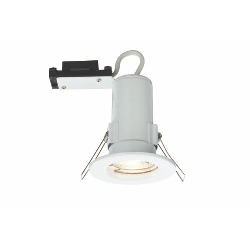 Pressed Steel Fire Rated Downlight Gloss White Pressed Steel Fire Rated Downlight Gloss White