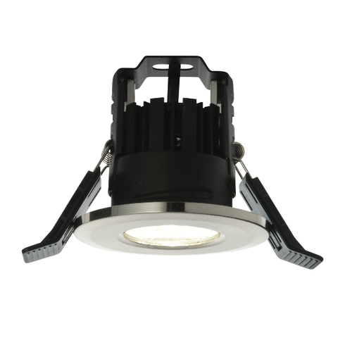 Saxby ShieldLED 400 Fixed IP65 4.5W Warm White Recessed - Satin Nickel Saxby ShieldLED 400 Fixed IP65 4.5W Warm White Recessed - Satin Nickel