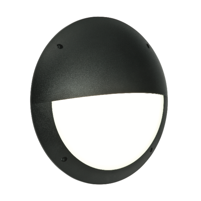 Seran eyelid IP65 12W daylight white wall - matt black textured pc