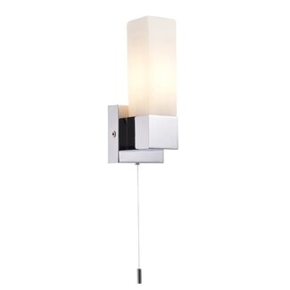 Square 1lt wall IP44 40W SW - chrome plate