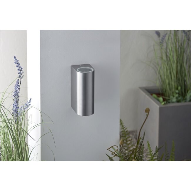 Doron 2lt wall IP44 35W - brushed alloy