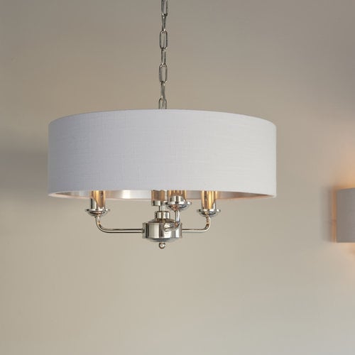 Poole Lighting Factory The - Cherika Brushed Chrome Effect 3 Lamp Ceiling Light