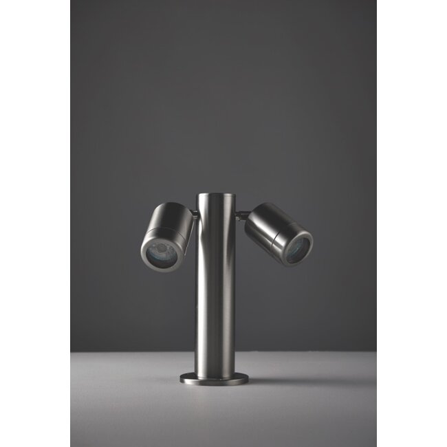 Atlantis 280mm 2 lt post IP65 7W floor - marine grade brushed stainless steel