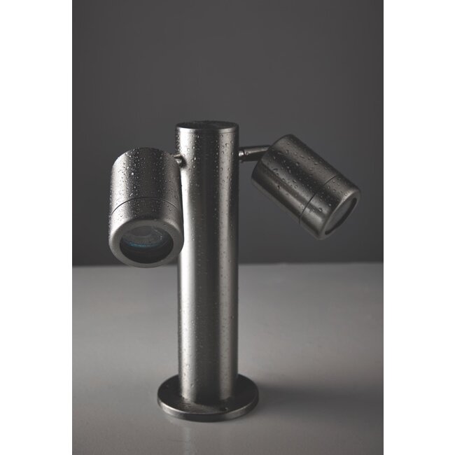 Atlantis 280mm 2 lt post IP65 7W floor - marine grade brushed stainless steel