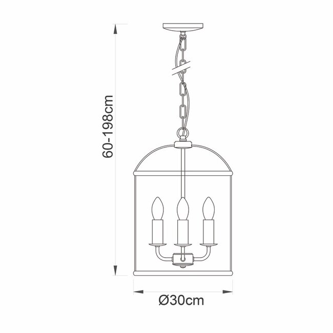 Lambeth 4lt Pendant - S Nickel