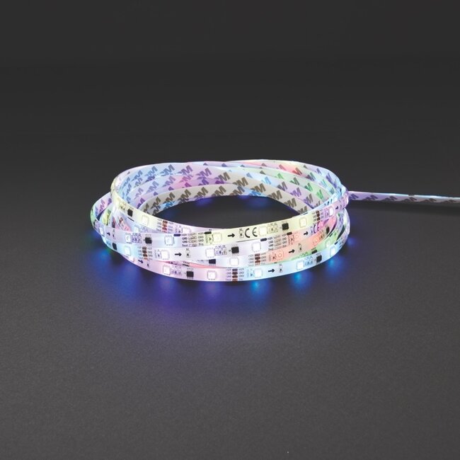 Aqualine 12V Premium 5M RGB Kit IP44 24W SW RGB Cabinet - White Plastic