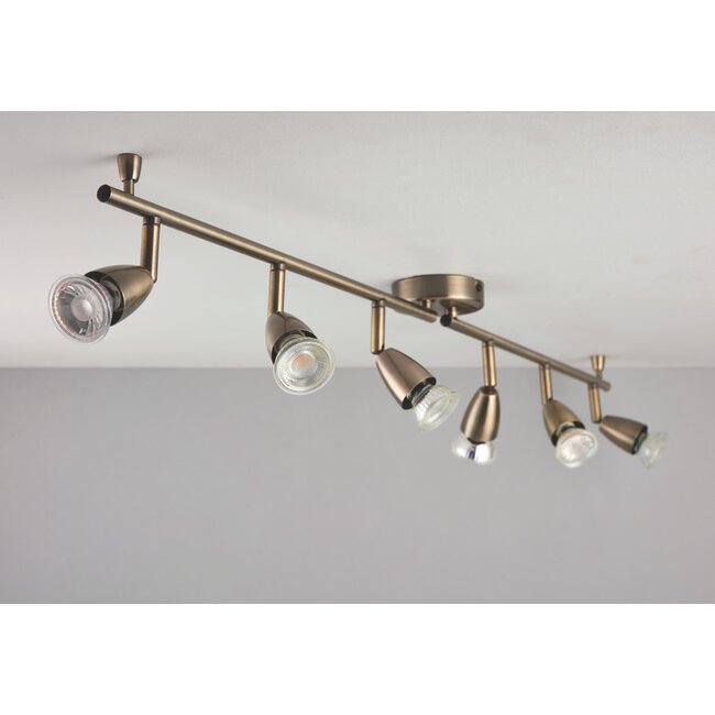 Amalfi 6LT Bar 50W Spot - Antique Brass