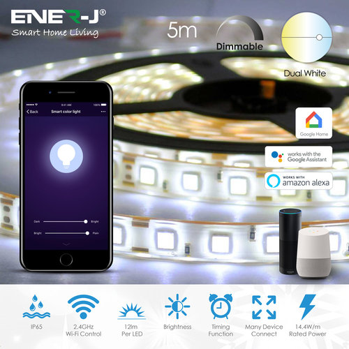 Ener-J Ener-J Smart WiFi RGB CCT Changing LED Strip Kit 5m Ener-J Ener-J Smart WiFi RGB CCT Changing LED Strip Kit 5m