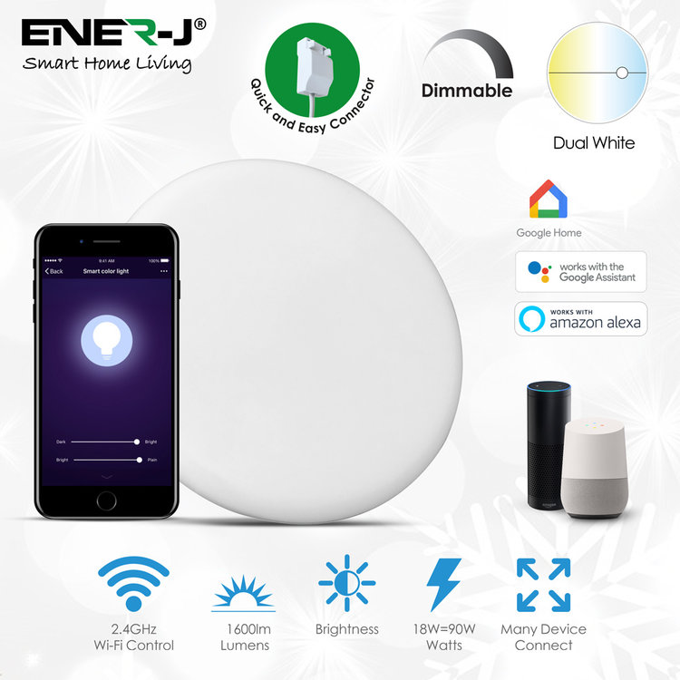 Ener-J Ener-J Smart WiFi Frameless LED Downlight 18W Dimmable