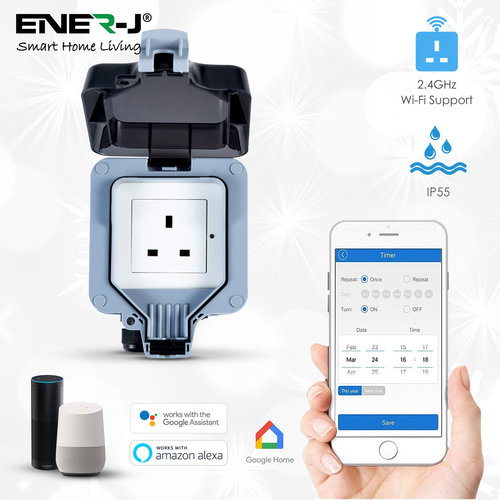 Ener-J Ener-J Smart WiFi Weatherproof Single Socket Ener-J Ener-J Smart WiFi Weatherproof Single Socket