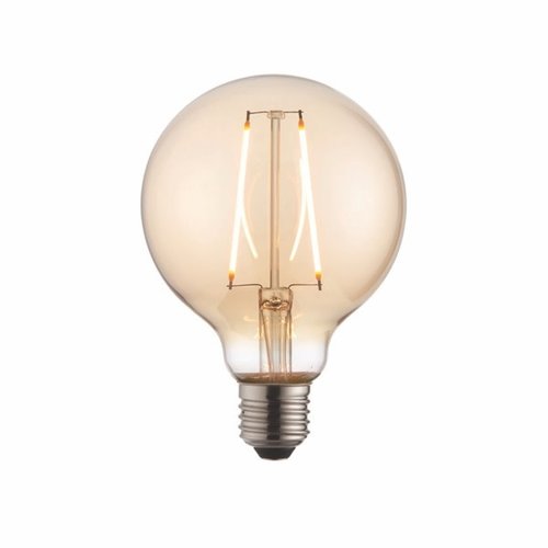 E27 LED 2W filament globe G95 Amber - Factory Second E27 LED 2W filament globe G95 Amber - Factory Second