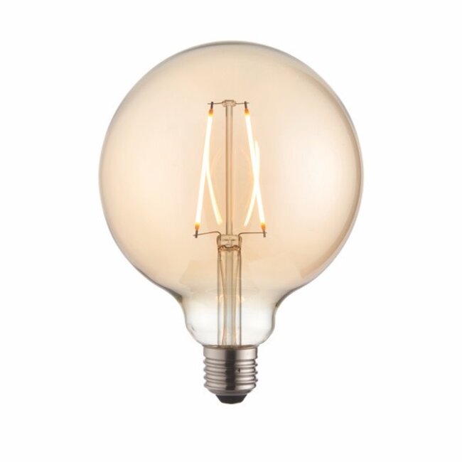 E27 LED 2W filament globe G125 Amber - Factory Second