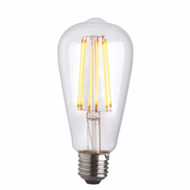 E27 LED 6W Filament Pear ST64 Clear 2700K DIMMABLE - Factory Second