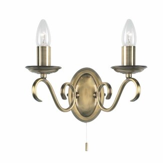 Bernice 2lt Wall antique Brass - Factory Second