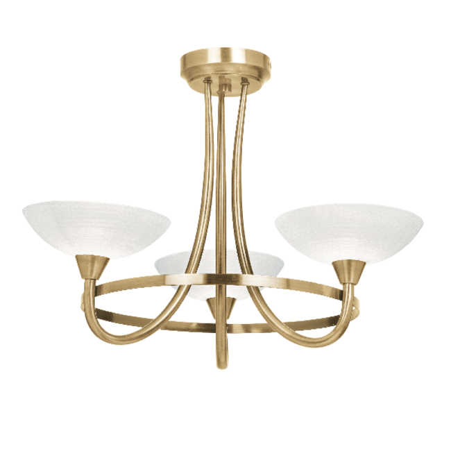 Cagney 3lt semi flush - A Brass - Factory Second