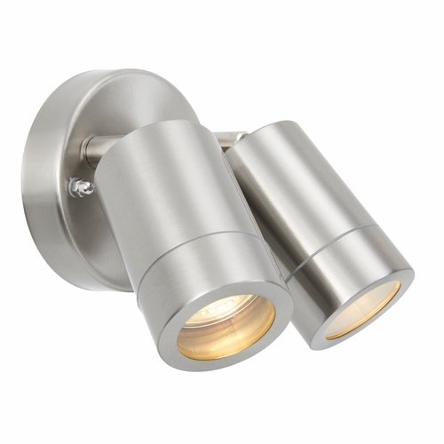 Palin 2lt spot wall IP44 7W - brushed stainless steel Palin 2lt spot wall IP44 7W - brushed stainless steel