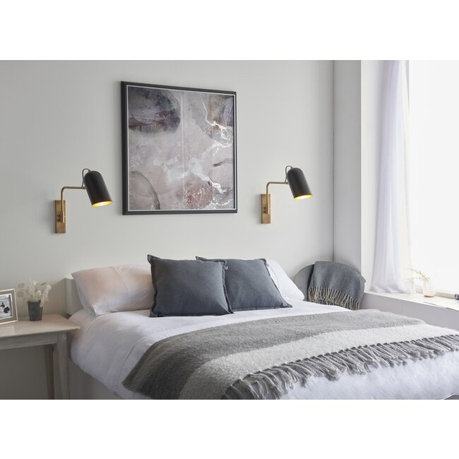 Navren swing arm wall 10W  - antiqued solid brass - Factory Second