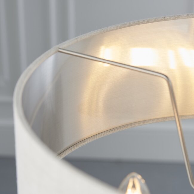 Highclere 3lt pendant - BrChrome/Natural - Factory Second