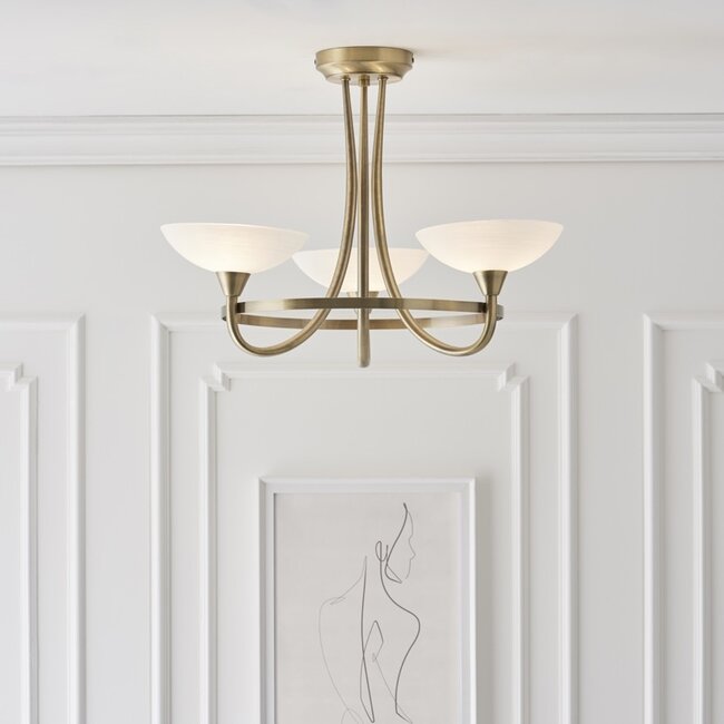 Cagney 3lt semi flush - A Brass - Factory Second