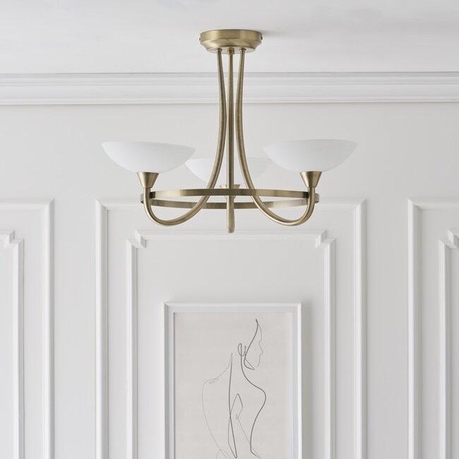 Cagney 3lt semi flush - A Brass - Factory Second