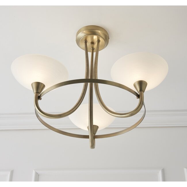Cagney 3lt semi flush - A Brass - Factory Second