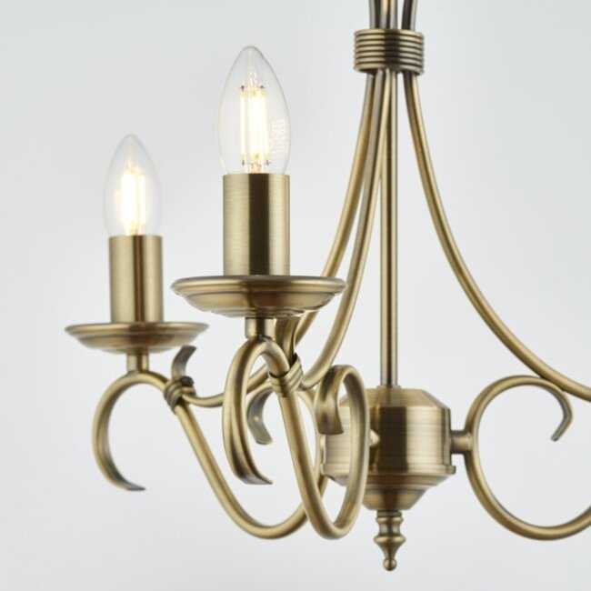Bernice 3lt Pendant - A Brass - Factory Second