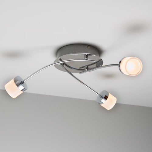 Ikos 3lt semi flush IP44 5.5W warm white - chrome plate - Factory Second Ikos 3lt semi flush IP44 5.5W warm white - chrome plate - Factory Second